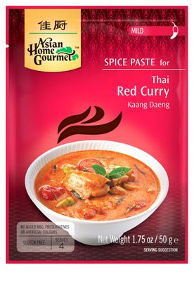 Asian Home Gourmet Spice Paste for Thai Red Curry Kaang Daeng, 1.75-Oz Pouch PACK OF 3