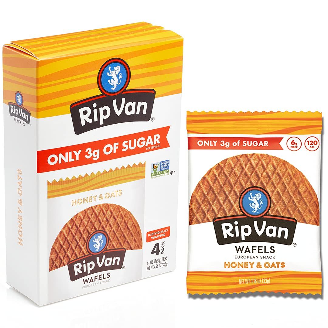 RIP VAN WAFELS Honey &amp; Oats Wafel Cookies, 4.64 OZ