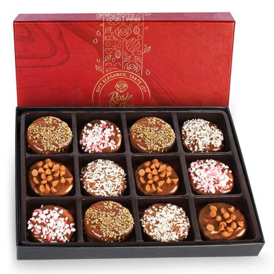 Gourmet Cookie Gift Basket - 12 Premium Cookies with Milk Chocolate &amp; Assorted Flavors, Ideal for Holiday Gifting, Birthdays, and Corporate Appreciation - USA Made