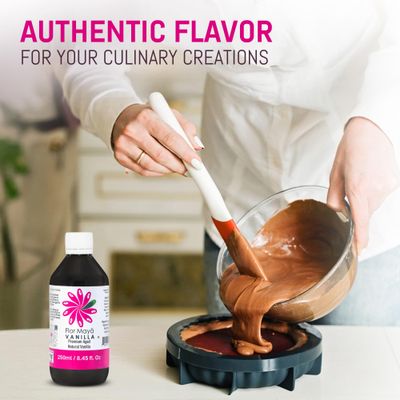 Flor Maya Premium Aged Natural Vanilla Extract - Extract from Prime Vanilla Beans - Handcrafted - Gourmet Baking &amp; Cooking - Gluten-Free, No Coumarin, 8.45 Fl Oz 250 ml