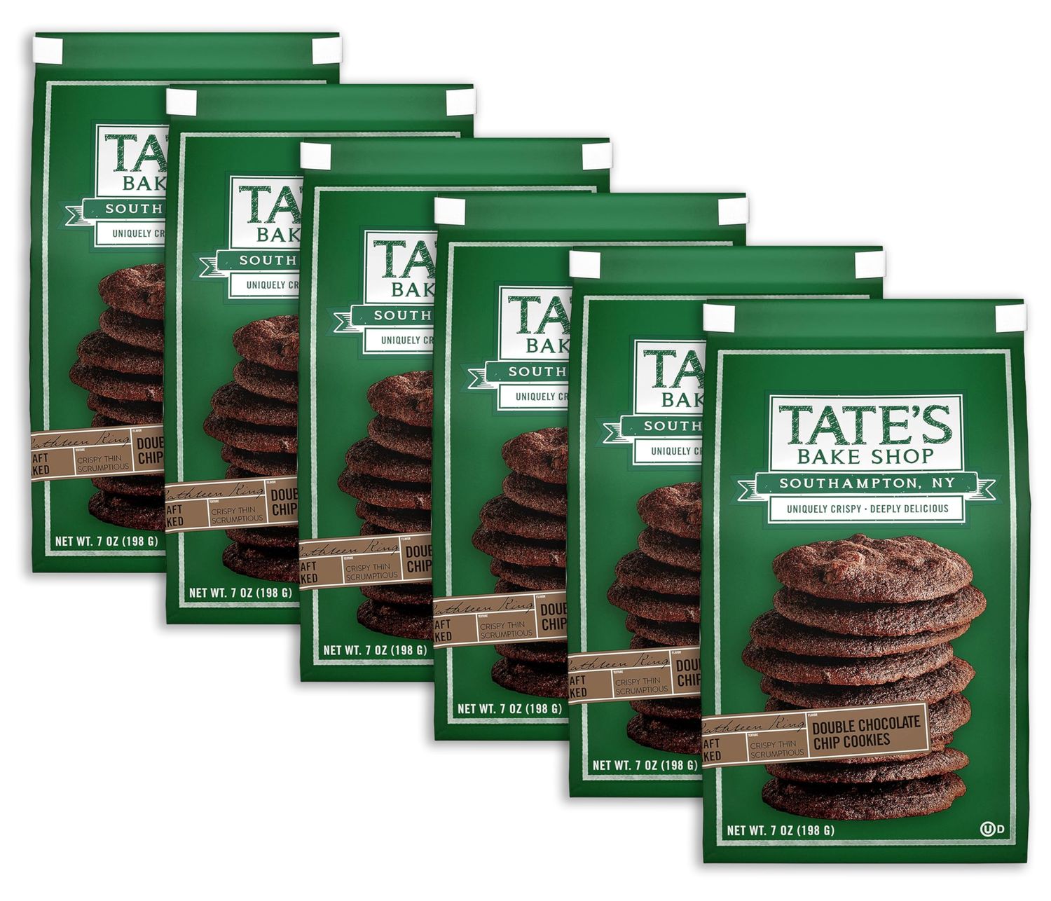 Tate&#39;s Bake Shop Double Chocolate Chip Cookies, 7 Oz Pack of 6
