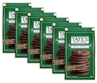 Tate&#39;s Bake Shop Double Chocolate Chip Cookies, 7 Oz Pack of 6