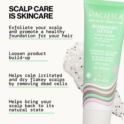 PACIFICA Rosemary Detox Scalp Scrub by Pacifica for Women - 4 oz Scrub, White