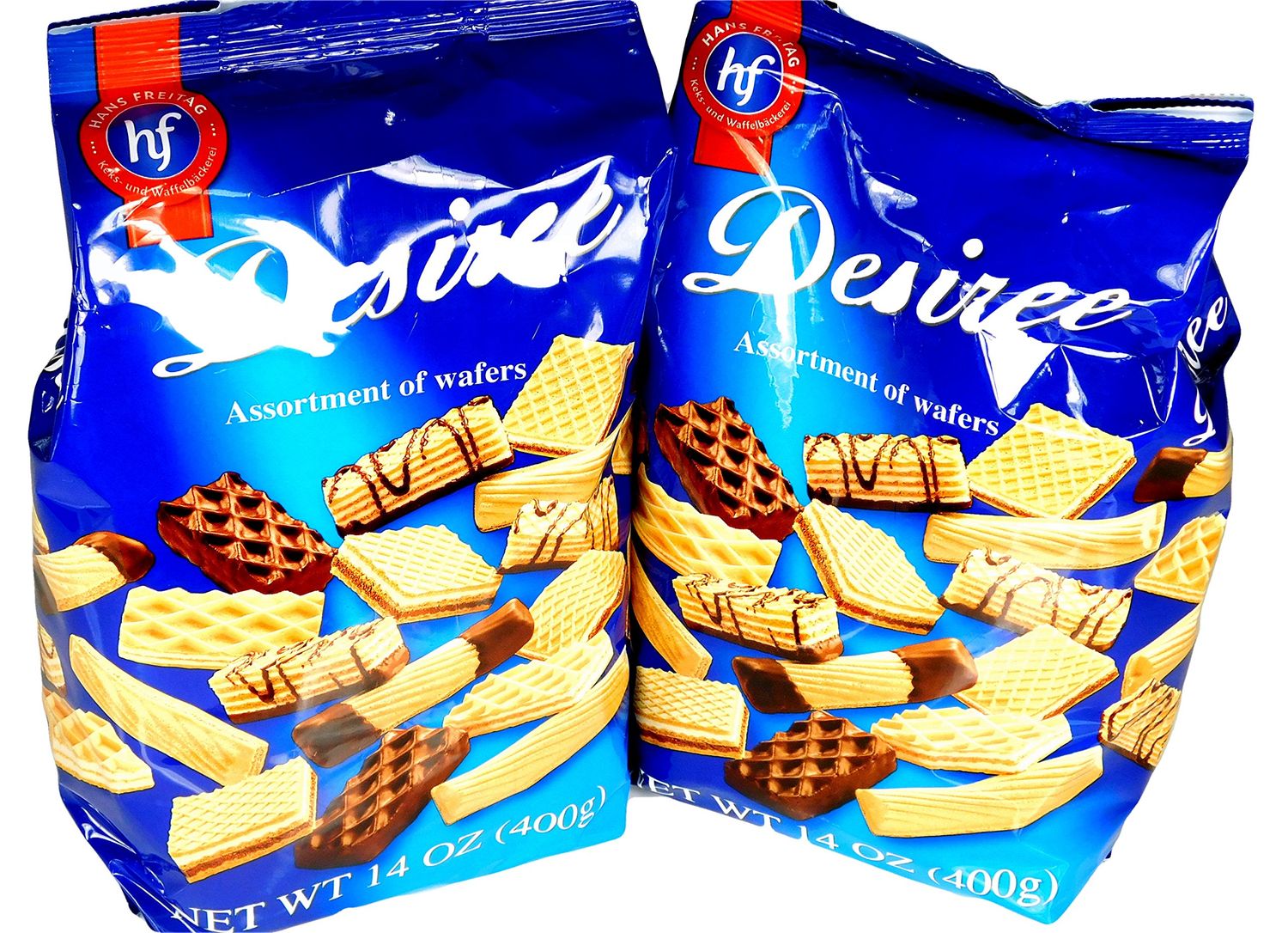 Hans Freitag Desiree Assortment of Wafers Gourmet Cookie Snacks Imported from Germany 2 Pack x 14 oz 400 g each