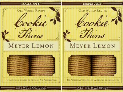 Trader Joe&#39;s Meyer Lemon Cookie Thins 9oz255g, 2 Pack