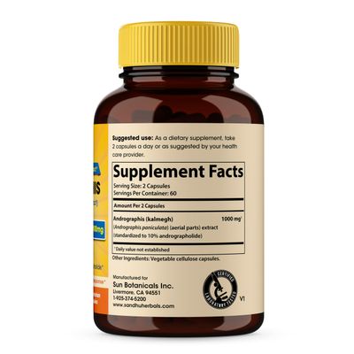 SANDHUHERBALS Sandhu Herbals Andrographis Paniculata Kalmegh for Immune and Liver Health Support 120 Vegetarian Capsules, 2 Months Supply Ayurvedic Herbal Vegetarian Supplement Complex