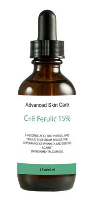 CE ferulic serumCompare to Skin Ceut. Large 2-oz bottle with 15 L ascorbic Acid Vitamin C, 1 Alpha tocopherol vitamin E, and .5 Ferulic Acid