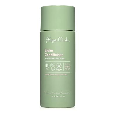 Rizos Curls Biotin Conditioner, Strengthen &amp; Nourish, Rosemary Oil &amp; Oat Protein for Longer and Stronger Hair, Hair is Fuller, Softer &amp; Shinier, 2.5 oz