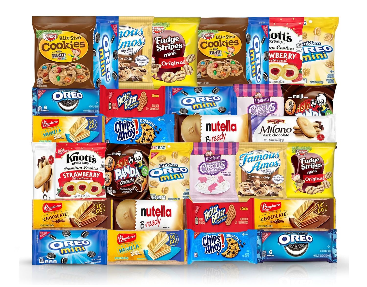 Cookies Variety Pack - Individually Wrapped Assortment, Sampler Bulk Care Package - Cookie Bundle, Office Cookies, 32 Count, Office and Kids Cookies
