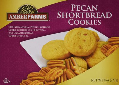 NEW Amber Farms Pecan Shortbread Cookies Pack of 2 Boxes of 8oz 1lb