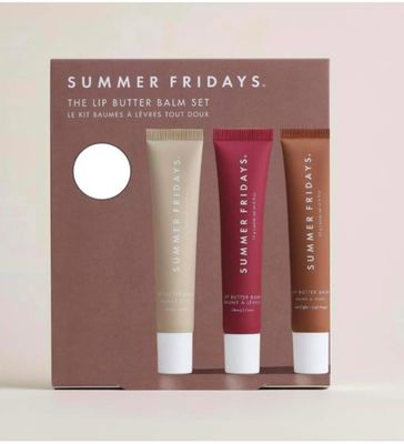 Summer Fridays Lip Butter Balm Trio: Vanilla, Vanilla Beige, and Brown Sugar, 3 Count Pack of 1