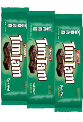 Tim Tam Dark Mint Choc Cookie Biscuits 3 Pack Deal x 165g Ea Aussie Made &amp; Loved