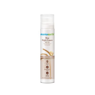 Mamaearth Rice Water Night Cream with Niacinamide for Radiant Skin Hydrating Overnight Repair Face Moisturizer All Skin Types 1.76 Oz 50g