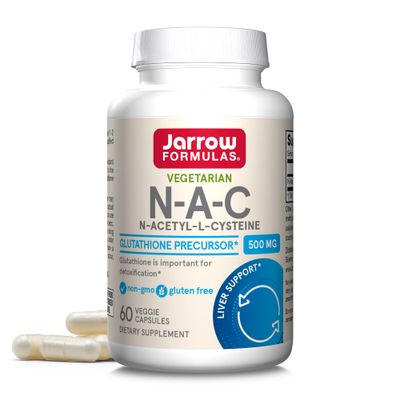 Jarrow Formulas N-A-C 500 mg, Dietary Supplement, Antioxidant Support for Liver Health, 60 Veggie Capsules, 60 Day Supply