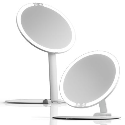 Fancii Abigail Rechargeable Travel Makeup Mirror with LED Light, 8 Foldable Stand, 3 Color Lighting Travel Mirror. Dimmable &amp; Lightweight Portable Vanity Mirror, Beauty Travel Essential