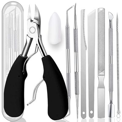 10-Pack Ingrown Toenail Tool, Toenail File and Lifters, Professional Surgical Stainless Steel Ingrown Toenail Tool- Safe Nail Cleaning Treatment Pedicure Tools Kit Under