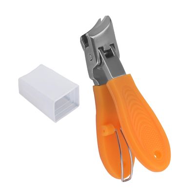Slanted Nail Clippers, Wide Jaw Opening Anti-Splash Angled Nail Clippers Ingrown Toenail Fingernail Nail Cutter Trimmer Pedicure Manicure Tool for Men Women (Orange)