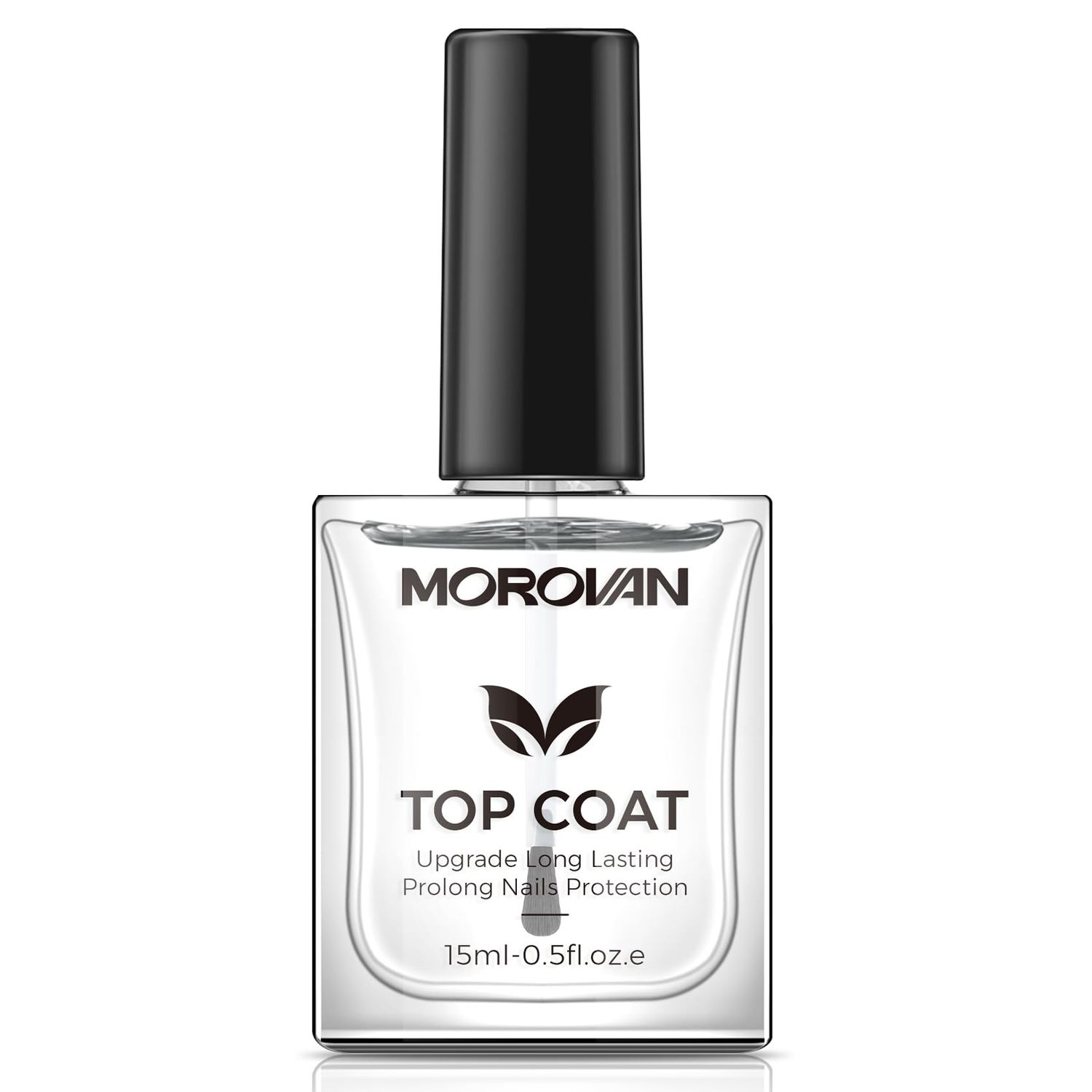 Morovan Top Coat Nail Polish: Clear Quick Dry High Glossy Nail Polish Shiny No Chip Long Lasting Air Dry Top Coat for Nail Art Manicure Salon Quality