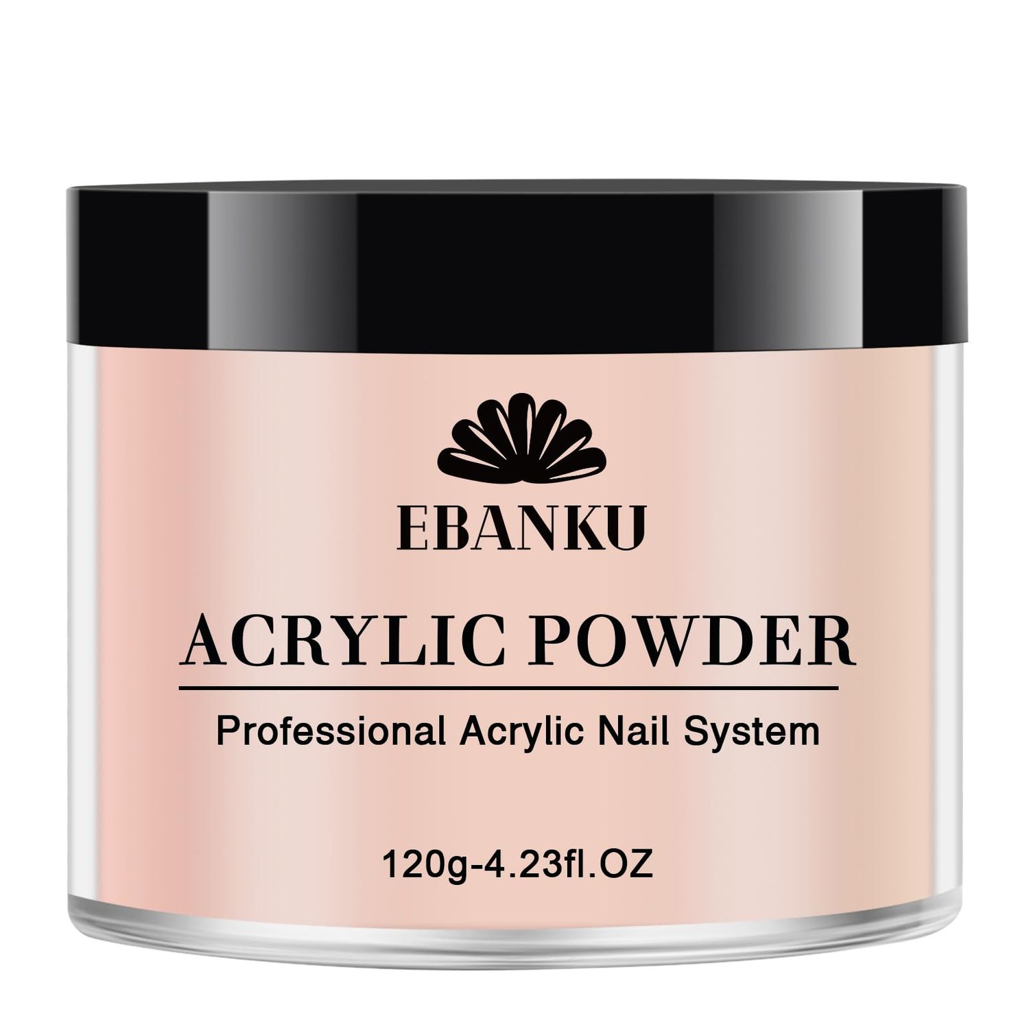 Nude Acrylic Powder, EBANKU 120g/4.23oz Nail Acrylic Powder Large Capacity Professional Acrylic Nail Powder for Nail Extension, Nail Carving, Long-Lasting, No Nail Lamp Needed