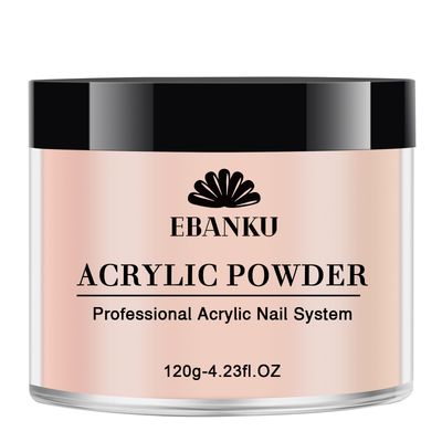 Nude Acrylic Powder, EBANKU 120g/4.23oz Nail Acrylic Powder Large Capacity Professional Acrylic Nail Powder for Nail Extension, Nail Carving, Long-Lasting, No Nail Lamp Needed
