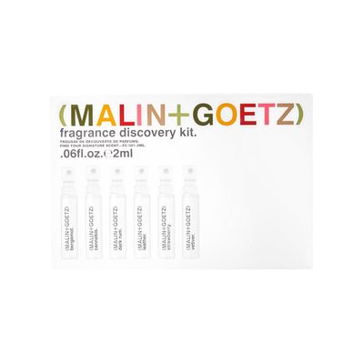 Malin Goetz Fragrance Discovery Kit, 2 ml Each - Bergamot, Cannabis, Dark Rum, Leather, Strawberry &amp; Vetiver Eau De Parfum - Travel Size Perfume Set, Fragrance Oil Gift Set, Vegan &amp; Cruelty-Free