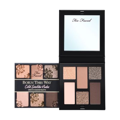Too Faced Born This Way Natural Nudes Mini Eye Shadow Palette | High Pigment Shimmer, 0.2 oz. Cold Smolder Nudes
