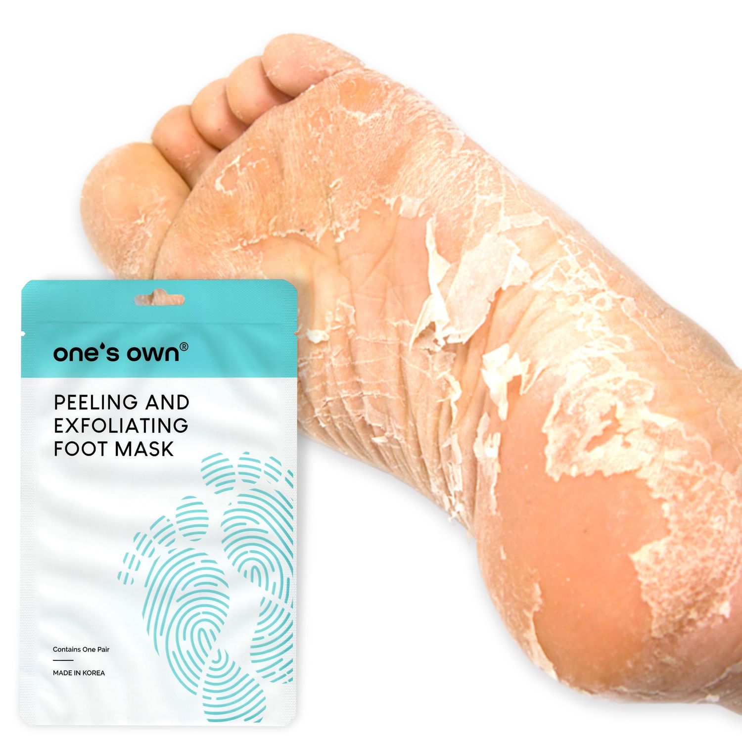 Ones Own Korean Peeling &amp; Exfoliating Foot Mask Premium Feet Care at Home Removes Dead Skin &amp; Calluses Hydrates Dry &amp; Cracked Feet Cruelty-Free Foot Peel Off Mask for Baby Soft Skin Pack of 1 pair