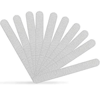 Karlash Nail File 10 PCS Professional Double Sided 80/80 Grit Nail Files Emery Board Zebra Manicure Pedicure Tool and Nail Buffering Files for Acrylic Nails