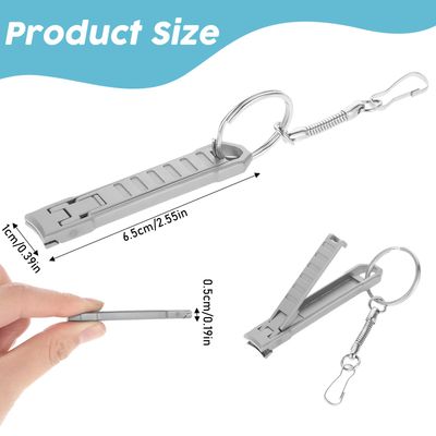 Ptwola Nail Clippers Ultra Thin Wide Natural Finger Fingernail Clipper Mini Travel Folding Toenail Nail Trimmer Stainless Steel Portable Curved Nail Cutter with Glass File Keychain for Men Women Adult