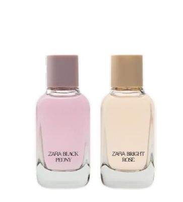 Zara Bright Rose Black Peony Duo Set for Women Eau de Parfum & Eau de Toilette 100ml (3.4 fl oz) | Bright Bergamot & Peach Seductive Black Peony & Patchouli Notes