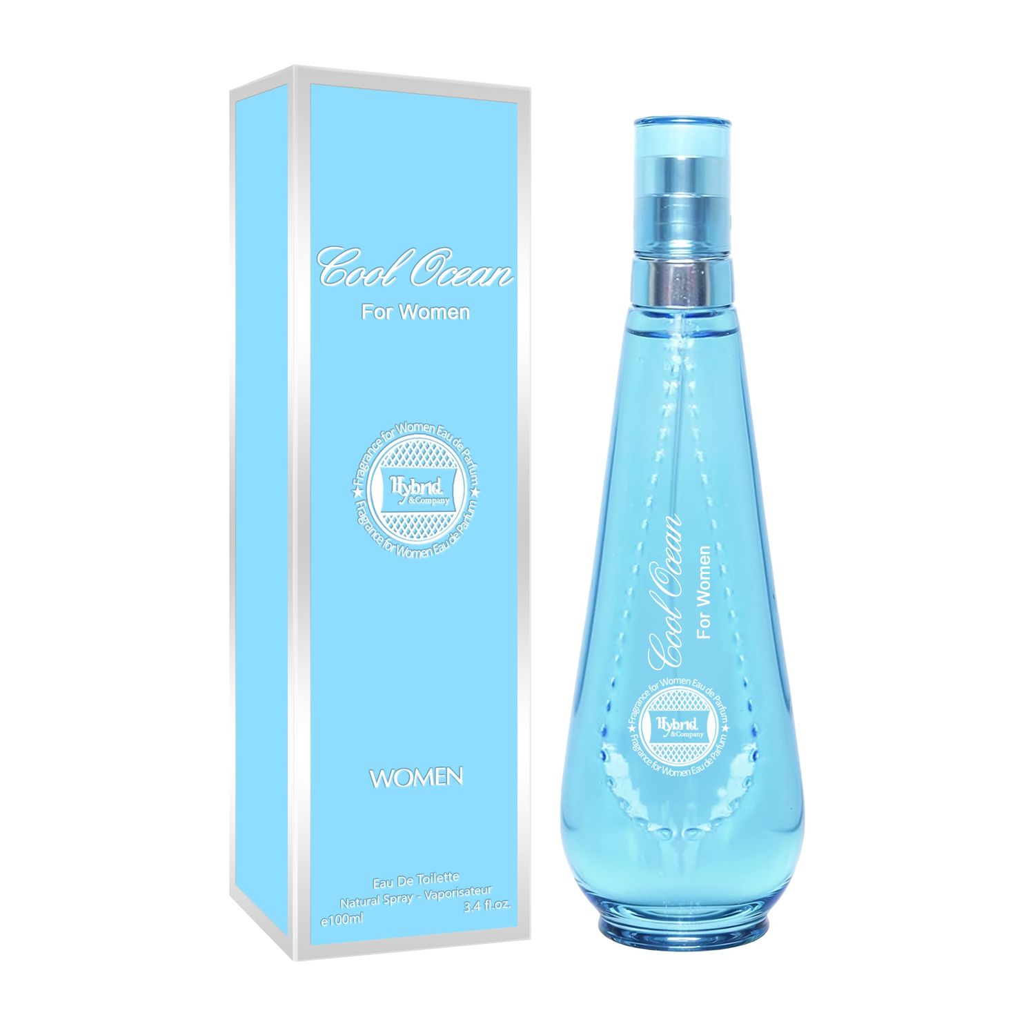 Hybrid &amp; Company Women Cool Ocean Eau De Parfum Vaporisateur Natural Spray 3.4 Fl Oz