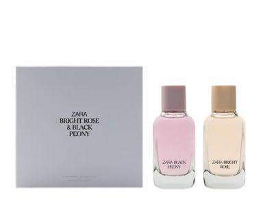 Zara Bright Rose Black Peony Duo Set for Women Eau de Parfum &amp; Eau de Toilette 100ml (3.4 fl oz) | Bright Bergamot &amp; Peach Seductive Black Peony &amp; Patchouli Notes