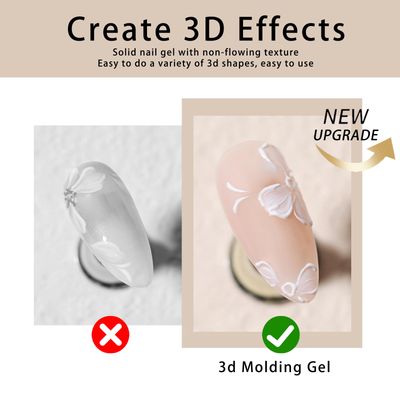 Solid 3d Nail Sculpting Gel For Nail Art, 3d Nail Art Gel Multifunctional 3d Molding For Nails Salon Home DIY (White &amp; Black, S)