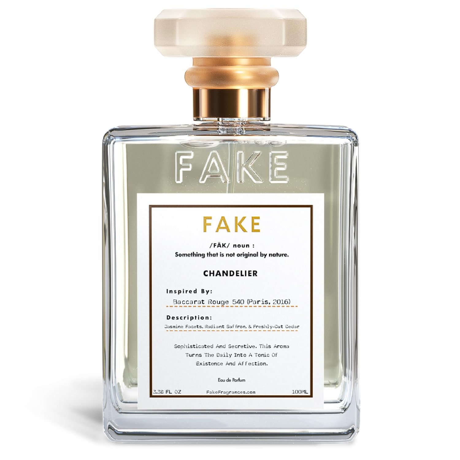 Fake Chandelier | Baccarat Rouge 540 Inspired Unisex Fragrance Dupe - Long Lasting Eau de Parfum (3.4oz / 100ml) | Luxury Perfume Clone for Men &amp; Women | BR540 Impression