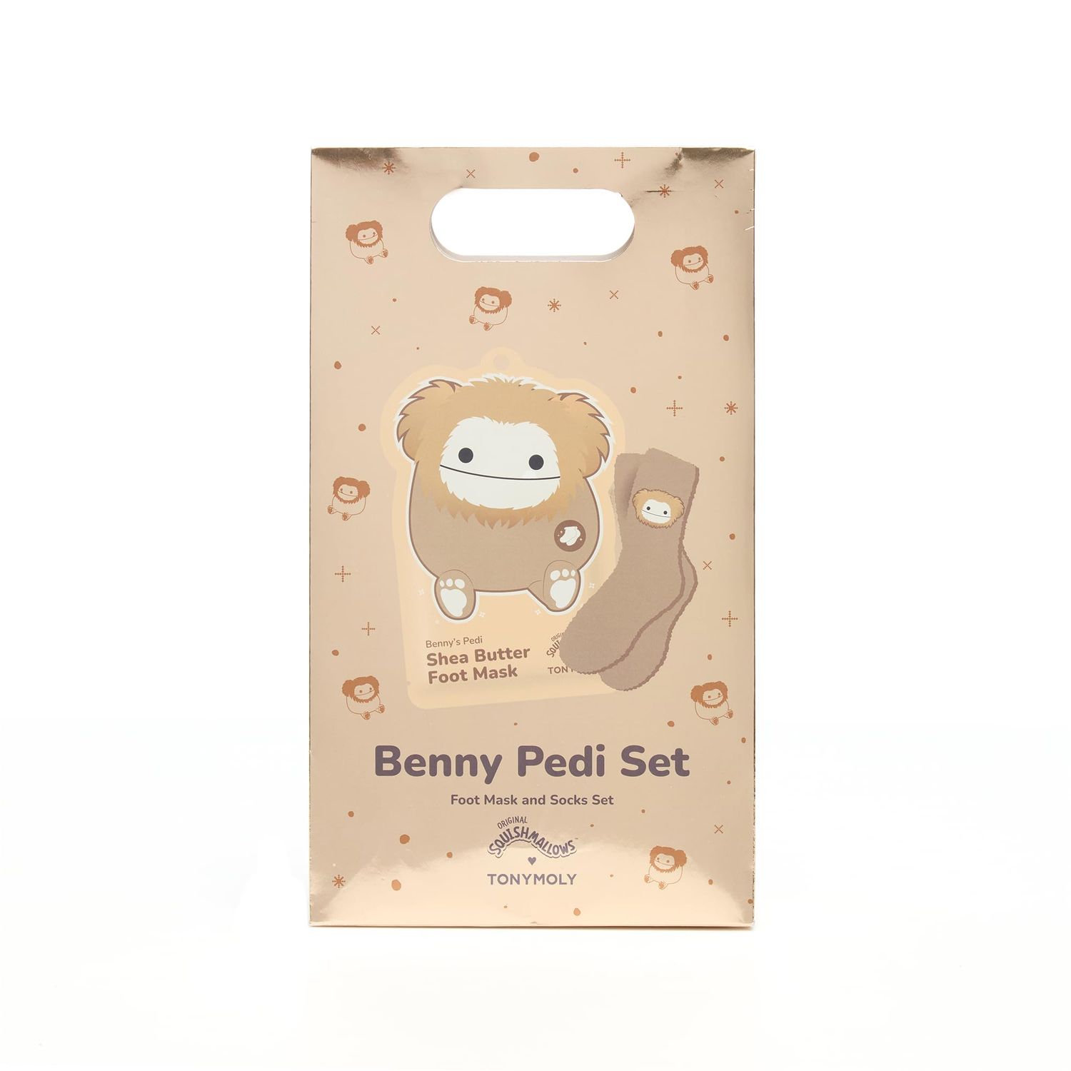 TONYMOLY x Squishmallow Benny Pedi Set - Shea Butter Foot Mask with Cozy Benny Socks - Ultimate Foot Pampering Kit
