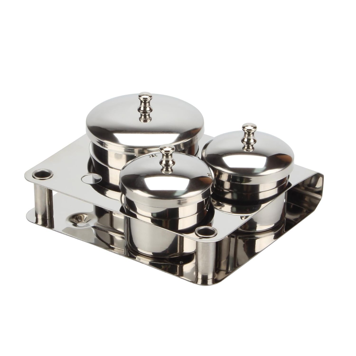 KCGANI 3 Pcs Stainless Steel Nail Art Equipment Cup Bowls, Acrylic Nail Liquid Container Dish Pot Liquid Powder Cup, Mini Nail Powder Holder Container with Lids Nail Art Equipment Tools