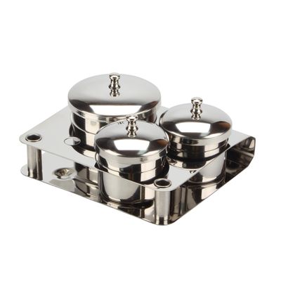 KCGANI 3 Pcs Stainless Steel Nail Art Equipment Cup Bowls, Acrylic Nail Liquid Container Dish Pot Liquid Powder Cup, Mini Nail Powder Holder Container with Lids Nail Art Equipment Tools