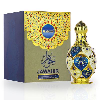 Hamidi JAWAHIR Concentrated Perfume Oils for Women &amp; Men 12ML (0.4 OZ) Enjoy Long Lasting Fragrance Oil Fruity, Floral, Spicy &amp; Immensly Enchanting Arabian Perfume Oil Perfect For Any Occassion