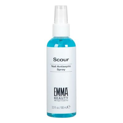 EMMA Beauty Scour Nail Antiseptic Spray, Nail Surface Cleanser and Cleaning Solution, 12 Free Formula, 100 Vegan &amp; Cruelty-Free, 3.3 oz.
