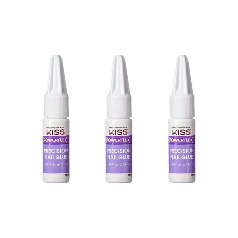 Kiss Powerflex Precision Nail Glue 0.10 Ounce (Pack of 3)