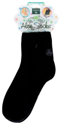 Earth Therapeutics Aloe Vera Socks - Infused with Natural Aloe Vera &amp; Vitamin E - Helps Dry Feet, Cracked Heels, Calluses, Rough Skin, Dead Skin - Use with Your Favorite Lotions - Black