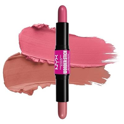NYX PROFESSIONAL MAKEUP Wonder Stick Blush with Hydrating Hyaluronic Acid, Dual-Ended Cream Blush Stick - Light Peach &amp; Baby Pink