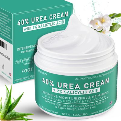 Aphesia Urea Cream 40 Percent For Feet Maximum Strength - plus Salicylic Acid 2 Foot Cream For Dry Cracked Heels Feet Knees - Dead Skin Cuticle Callus Remover Toenail Softener
