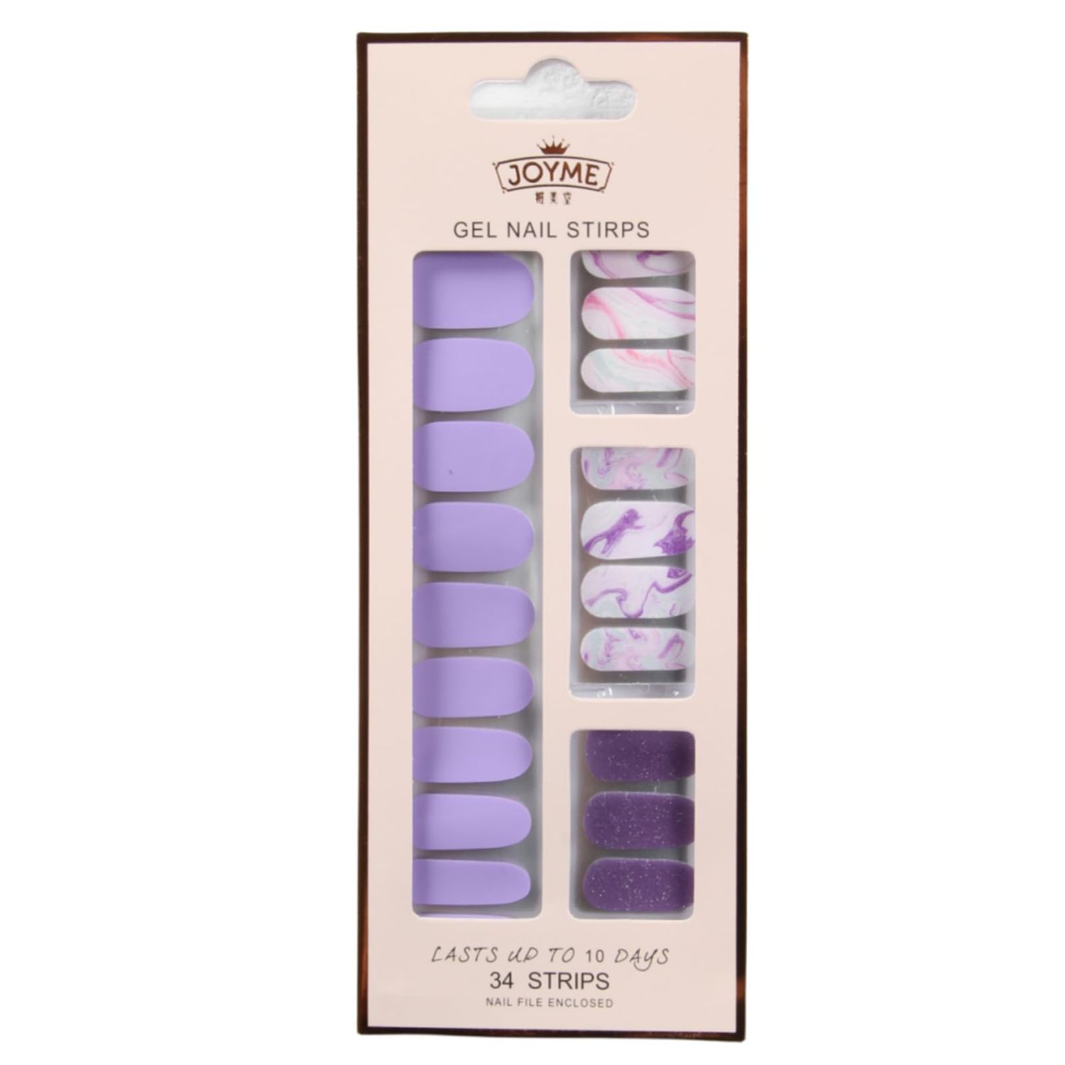 Gloss Nail Strips - UV Free, Chip Resistant, Easy to Apply &amp; Remove, Long Lasting Gel Nail Stickers | Contains 34 Nail Wraps, 1 Nail File