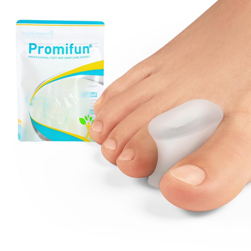 Promifun Upgraded Gel Toe Separators - 12 Pack Aloe Vera Extract Infused Silicone Toe Spacers for Straightening Overlapping Toes, Bunions, Calluses - Bunion Corrector for Men and Women(Medium Size)