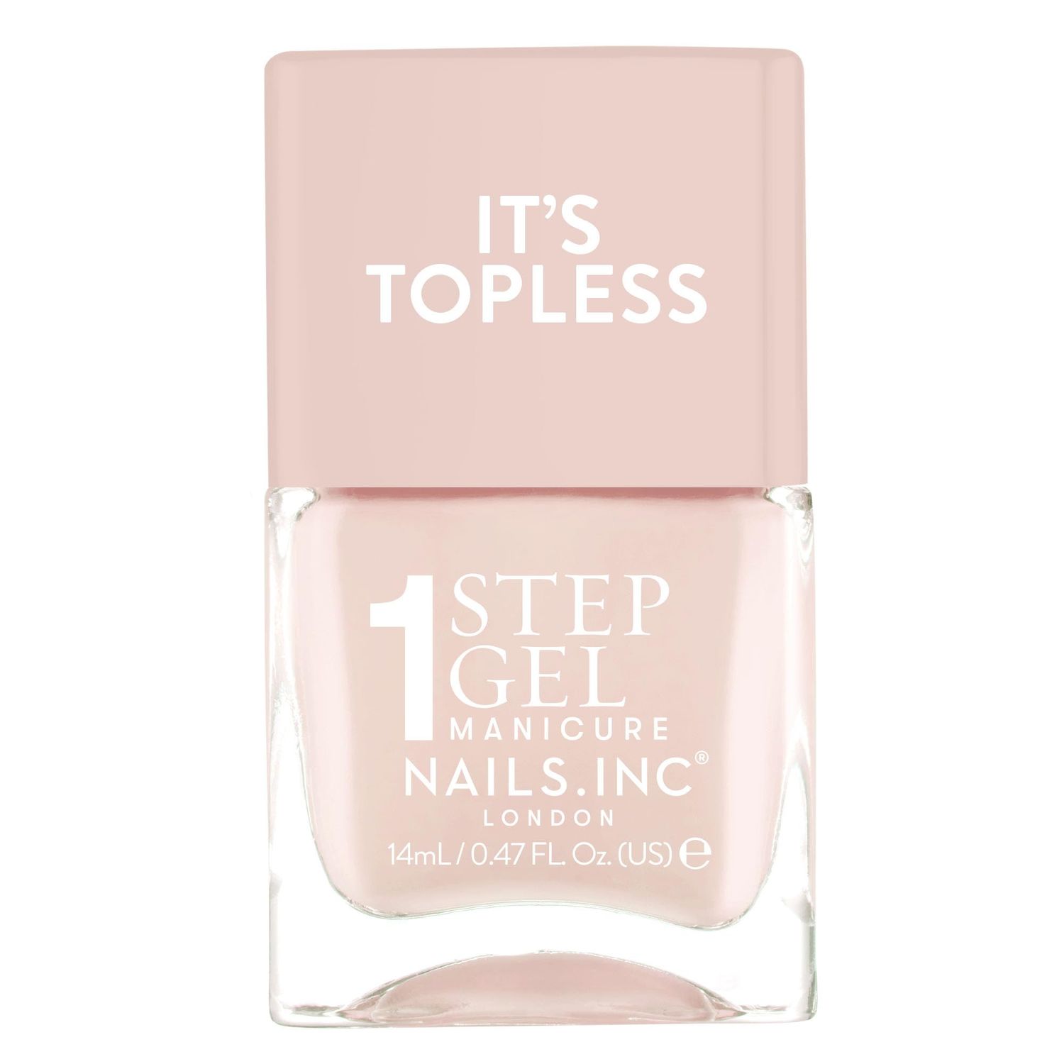 Nails Inc Its Topless Gel-Like Nail Polish, 4-in-1 Base Coat, Treatment, Color &amp; Top Coat, Long Lasting, Strong, Chip Free Nails, Glossy Salon Quality Manicure, Air Dry Nail Polish, Renee, 0.47 Fl Oz
