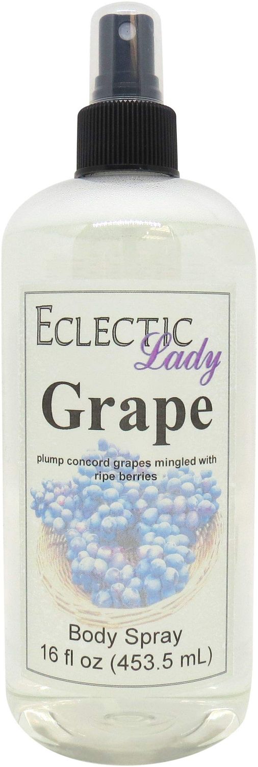 Eclectic Lady Grape Body Spray, 16 ounces, Body Mist for Women with Clean, Light &amp; Gentle Fragrance, Cologne with Soft, Subtle Aroma For Daily Use
