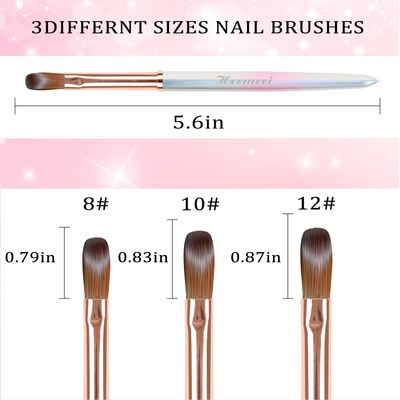 heemeei Acrylic Nail Brush Size 10, 100 Pure Kolinsky Nail Art Brush, Sturdy Handle Acrylic Powder Design Tools for Professional Manicure DIY Home Salon (10)