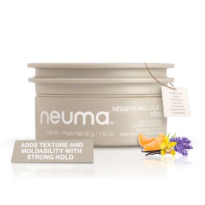 NEUMA Neu Styling Hair Clay 1.8 Fl. Oz. Strong Hold Texture Clay with Lavender, Mandarin &amp; Vanilla Scent, Hair Clay for Men &amp; Women