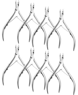 Japior 8 Packs Cuticle Nippers Stainless Steel Cuticle Trimmer Cutter Pointed Blade Nail Cuticle Dead Skin Clipper Manicure Tool for Fingernails Toenails